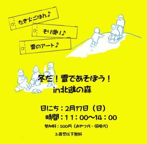 冬だ!雪で遊ぼう in 北進の…